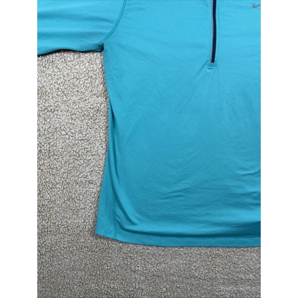 Nike Element 1/4 Zip Running Top Mens XL Aqua Blue Dri-Fit 684523-301